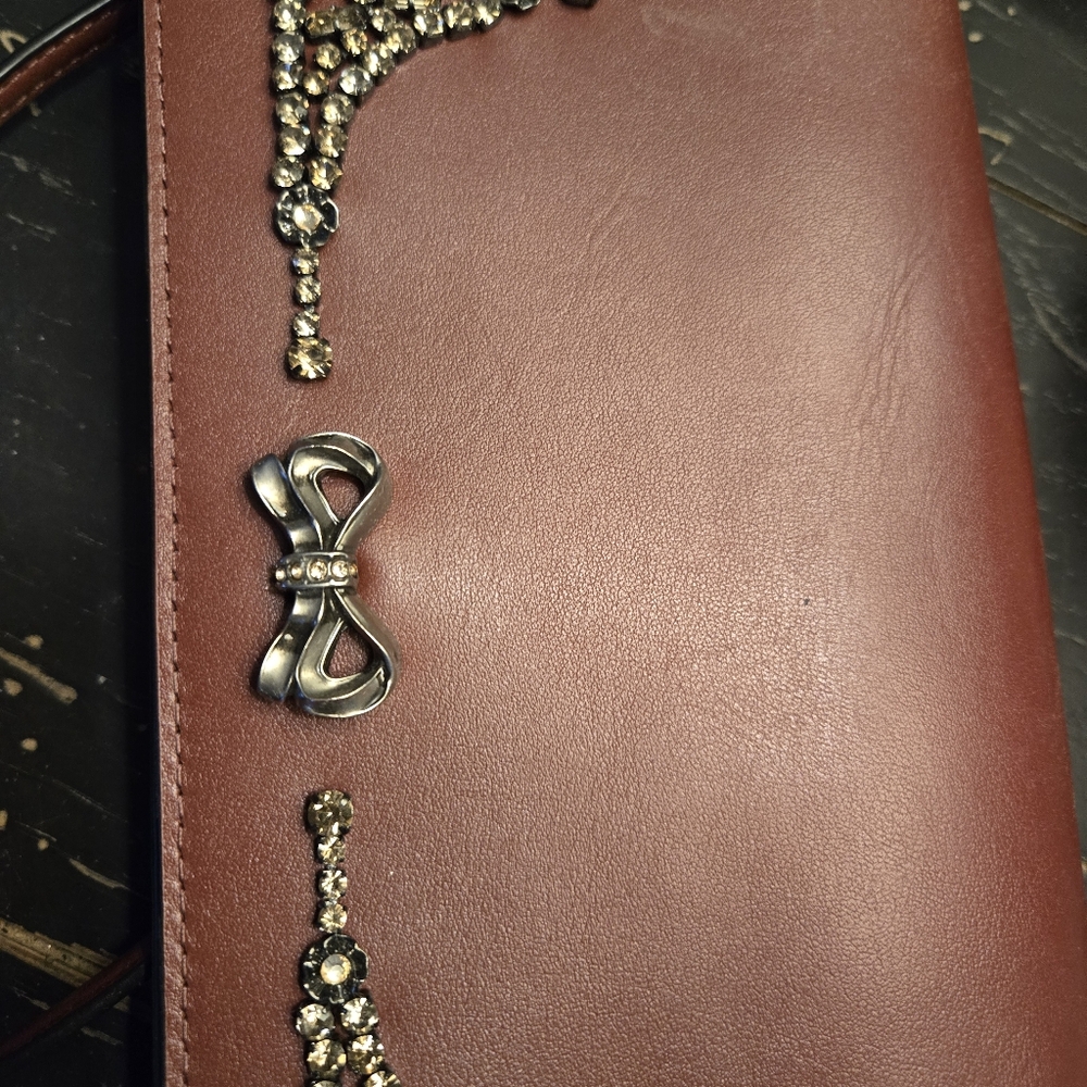 Coach X Selena Gomez Burgundy Crossbody Bag with Embellishments